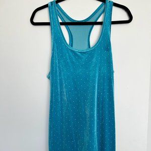 Fashion Brand Company Sample Blue Velvet Romper Jumpsuit Shorts XL